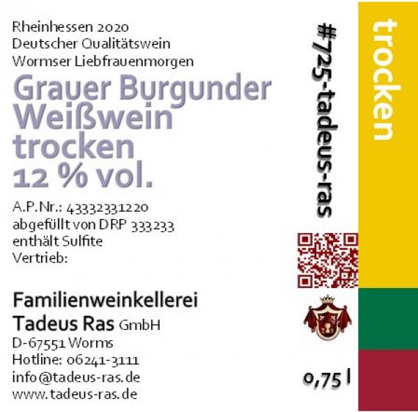 Grauer Burgunder trocken 2020